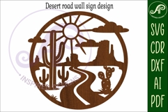 Desert road wall sign, SVG file. laser cut Product Image 4