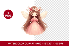 watercolor clipart png - pink fairy Product Image 1