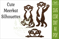 Cute Meerkat SVG. Playful Meerkat Silhouettes Product Image 4