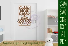 Gobble till you wobble thanksgiving wall sign svg laser cut Product Image 4