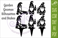 Gnome Silhouette Shapes and Garden Stakes SVG Mushroom Hat 1 Product Image 4