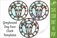 Greyhound Dog clock wall clock laser cut file 1 Product Image 4