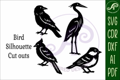 Birds silhouette laser cut outs SVG files Product Image 4