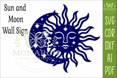 Celestial Sun Moon Wall Art SVG, Boho Moon Phase Laser Cut Product Image 4