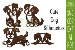 Cute Puppy Silhouettes. Dog Shapes for laser cutting 2 Product Image 4
