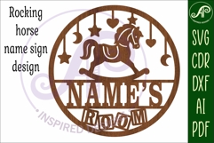 Rocking Horse name sign design for laser cutting Product Image 4