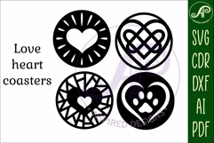 Heart Coasters, laser cut out Love heart designs d5 Product Image 4