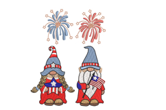 American Gnome Couple Machine Embroidery Design Product Image 1