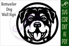 Rottweiler Dog Wall Art SVG Laser Cut Dog Face Circle Sign Product Image 4