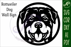 Rottweiler Dog Wall Art SVG Laser Cut Dog Face Circle Sign Product Image 4