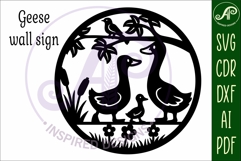Cute Goose family wall art sign, laser cut design Product Image 4