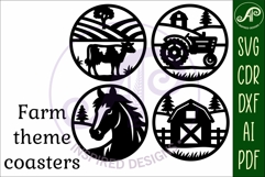 Farming Coasters, laser cut out Farmhouse designs 2 Product Image 4