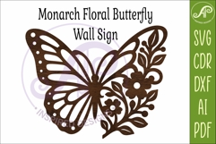Monarch Butterfly Wall Art SVG, Modern Floral Butterfly Product Image 4