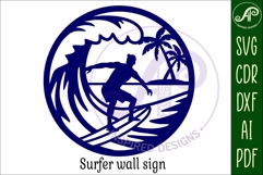 Surfer male wall sign, SVG file. vector sign Product Image 4