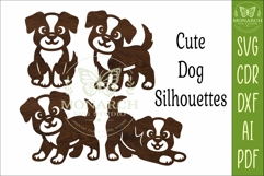 Cute Puppy Silhouettes. Dog Shapes for laser cutting 1 Product Image 4