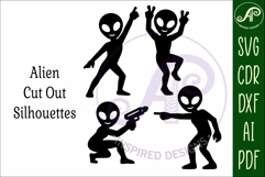 Alien Silhouette Shapes, UFO Cut outs 1 Product Image 4
