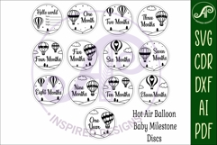 Hot Air Balloon themed Baby monthly milestone discs SVG Product Image 4