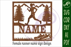 Runner, female running themed named wall sign or card topper Product Image 4
