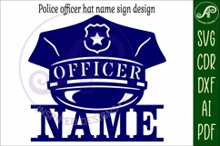 Police hat personalized name sign laser cut Product Image 4