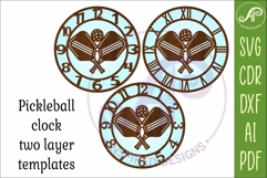 Pickleball Wall Clock SVG for Laser Cutting Decor Product Image 4
