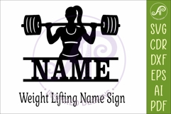 Weight Lifter Name Sign SVG, Gym Sign SVG, Female Fitness Product Image 4