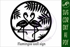 Flamingo wall art sign, SVG file Product Image 4