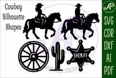 Western, Cowboy Cowgirl silhouettes laser cut outs 2 Product Image 4