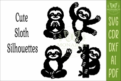Cute Sloth Silhouette designs for laser cut and crafts 2 Product Image 4