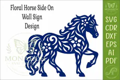 Floral Horse SVG Laser Cut File, Western Horse Wall Art Product Image 4