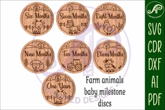 Cute farm animals themed Baby monthly milestone discs SVG Product Image 4