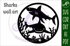 Sharks wall art sign, SVG file Product Image 4