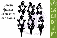 Gnome Silhouette Shapes and Garden Stakes SVG Mushroom Hat 2 Product Image 4