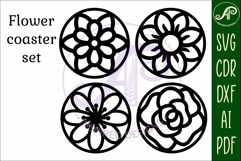 Floral Coasters, laser cut out flower coaster d4 Product Image 4
