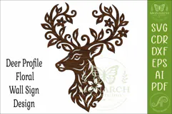 Deer Profile SVG, Ornate Stag Head Laser Cut File Product Image 4