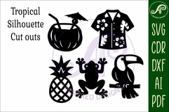Tropical Silhouette Shapes, Summer Cut outs 3 Product Image 4