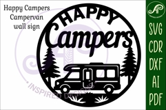 Happy Campers Campervan wall sign, camper home decor Product Image 3