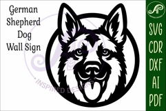 German Shepherd Dog Wall Art SVG Laser Cut Dog Face Circle Product Image 4