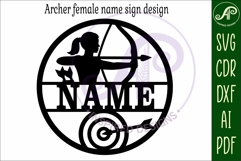Archery female name wall art sign Product Image 4