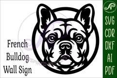 French Bulldog SVG Laser Cut File, Dog Face Wall Art Product Image 4