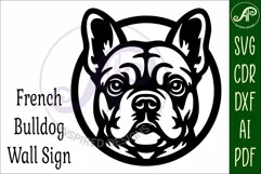 French Bulldog SVG Laser Cut File, Dog Face Wall Art Product Image 4