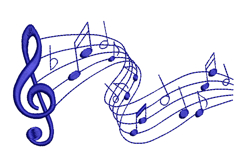 Treble Clef with Notes Machine Embroidery Design Product Image 1