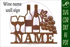 Wine name sign svg laser cut file Product Image 4