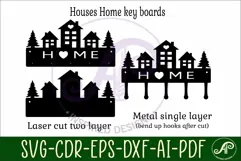 Houses Key holder designs for wood and metal cutting Product Image 4