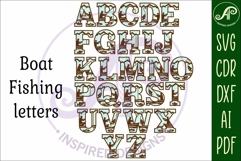 Fishing Alphabet SVG Fisherman Boat Letters Product Image 5