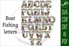 Fishing Alphabet SVG Fisherman Boat Letters Product Image 5