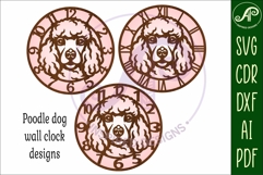 Poodle dog wall clock laser cut files, SVG Product Image 3