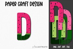 Letter D Watermelon Alphabet | Letter D SVG Cut File | Paper Product Image 1