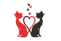 Valentine Cats, Machine Embroidery File Product Image 1