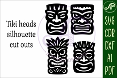 Tiki head Silhouette laser cut outs 2 Product Image 4