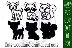 Cute woodland animals, SVG laser cut file d2 Product Image 4